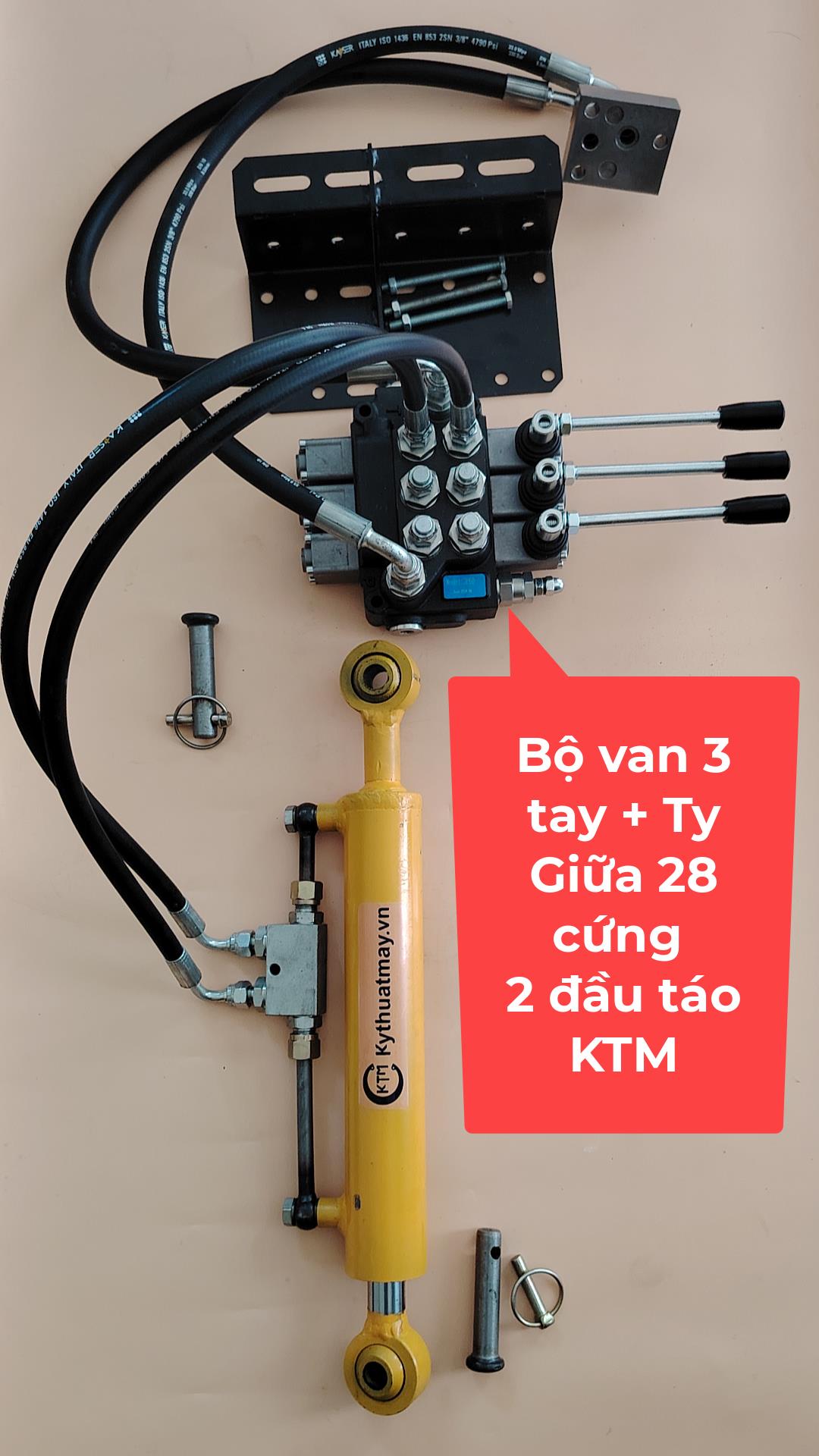 Combo van 3 tay có lọc KTM + 1 xylanh Giữa KTM đủ phụ kiện lắp